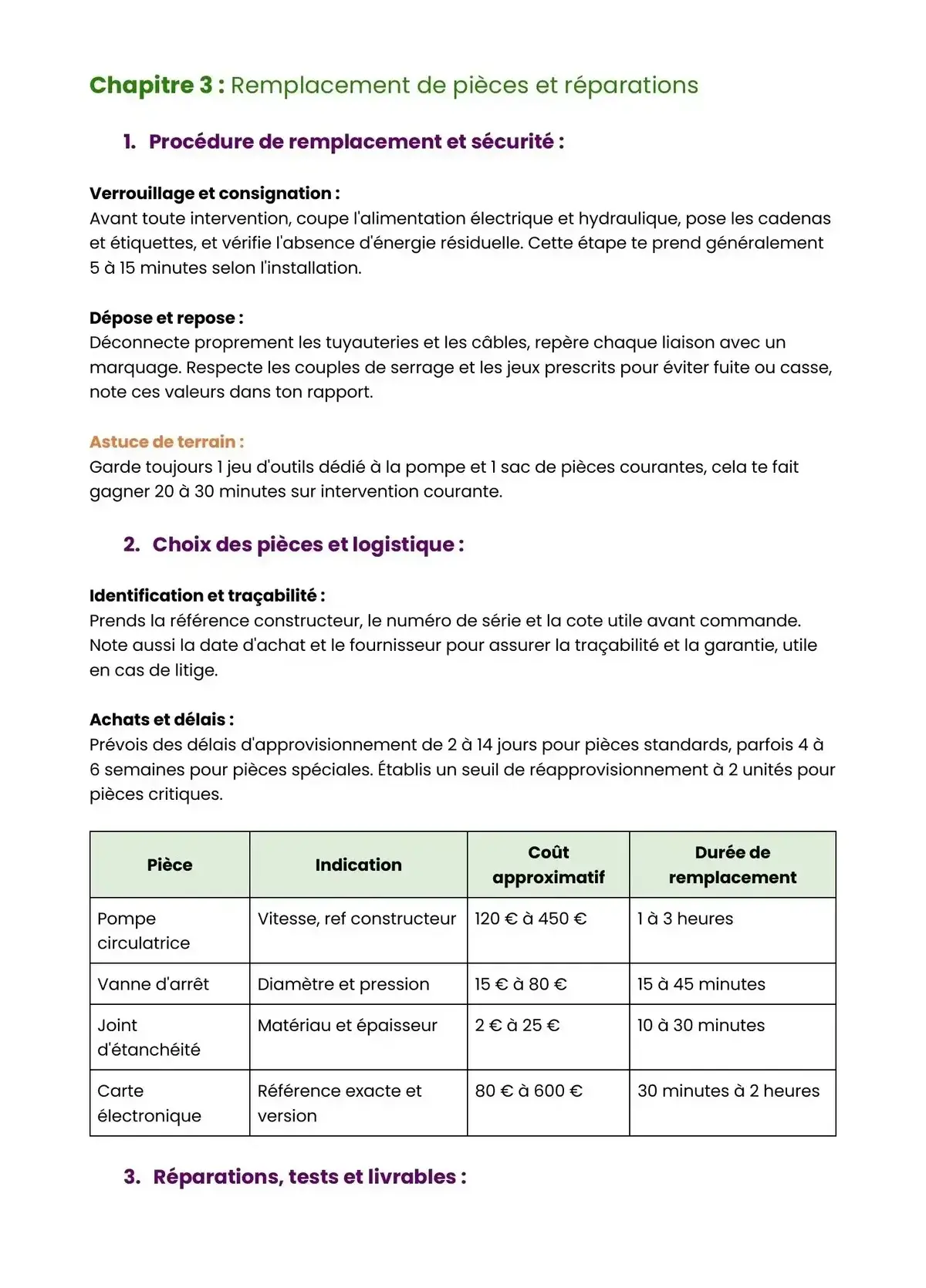 Example Fiche de Révision Bac Pro MEE
